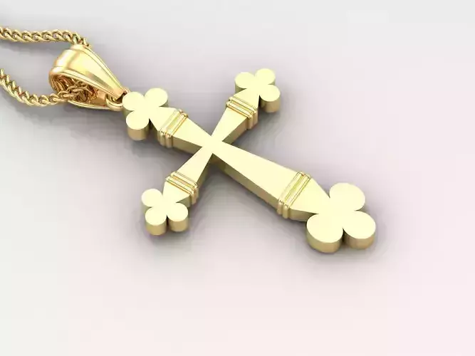 Light Gold 18K Cross Pendant 2CP071