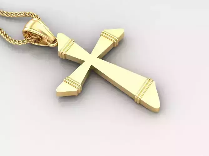 Light Gold 18K Cross Pendant 2CP070