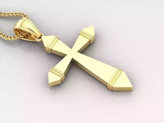 Light Gold 18K Cross Pendant 2CP069