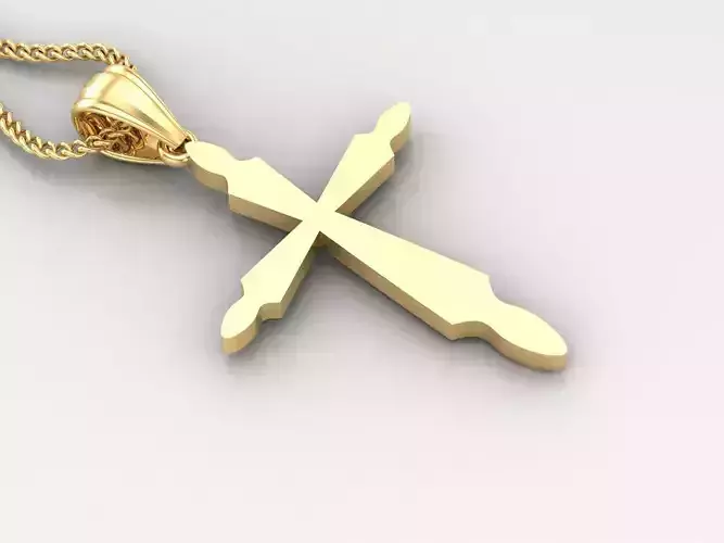 Light Gold 18K Cross Pendant 2CP068