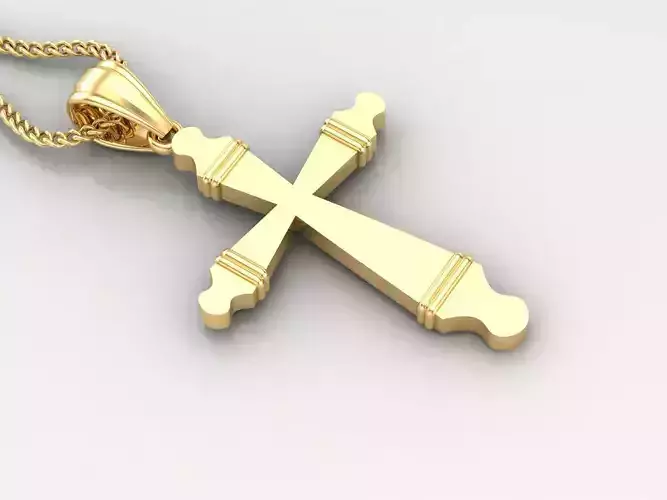Light Gold 18K Cross Pendant 2CP067
