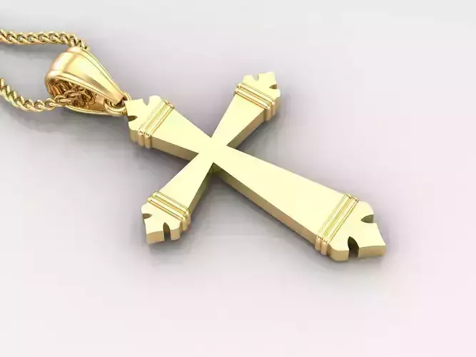 Light Gold 18K Cross Pendant 2CP066