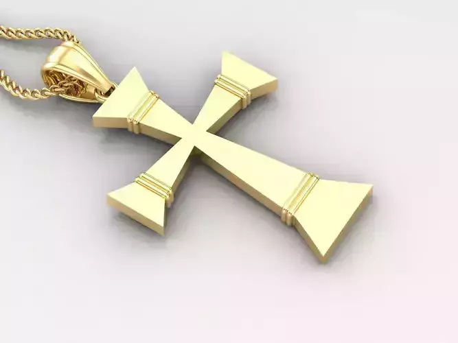 Light Gold 18K Cross Pendant 2CP065