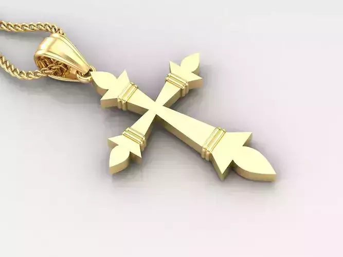 Light Gold 18K Cross Pendant 2CP064