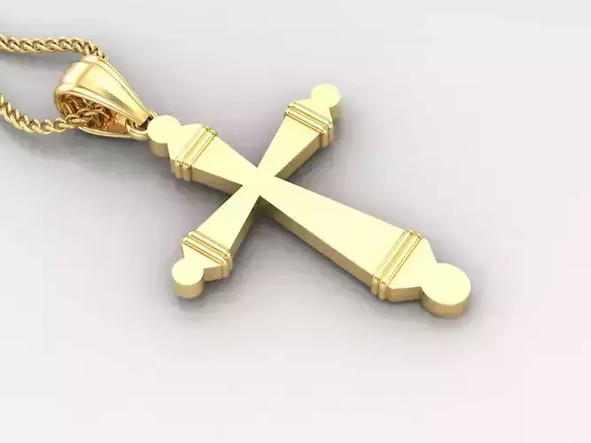 Light Gold 18K Cross Pendant 2CP063