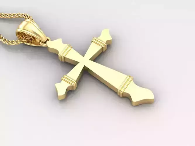 Light Gold 18K Cross Pendant 2CP062