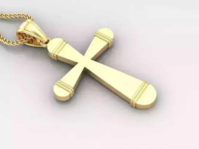 Light Gold 18K Cross Pendant 2CP061