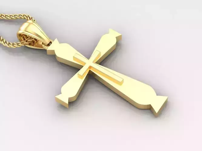 Light Gold 18K Cross Pendant 2CP058
