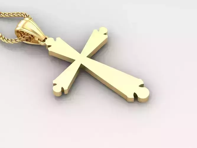 Light Gold 18K Cross Pendant 2CP057