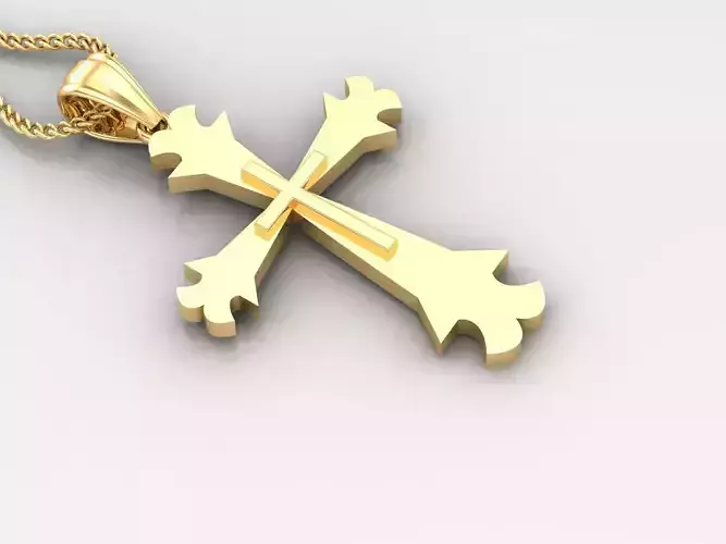 Light Gold 18K Cross Pendant 2CP056