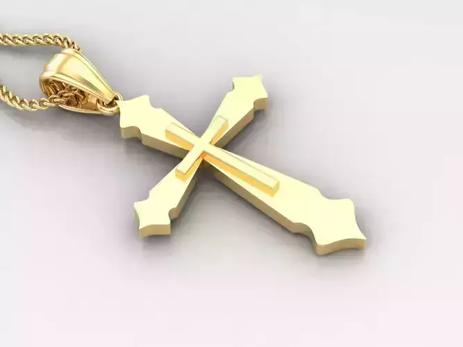 Light Gold 18K Cross Pendant 2CP055