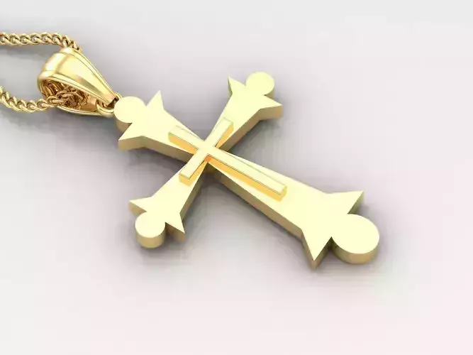Light Gold 18K Cross Pendant 2CP053