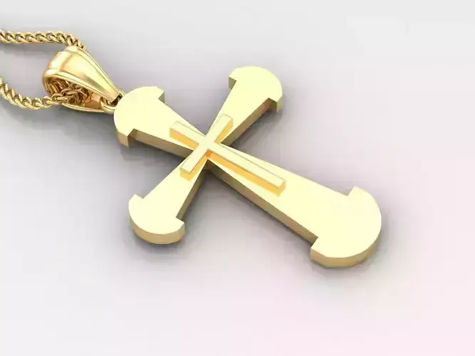 Light Gold 18K Cross Pendant 2CP052