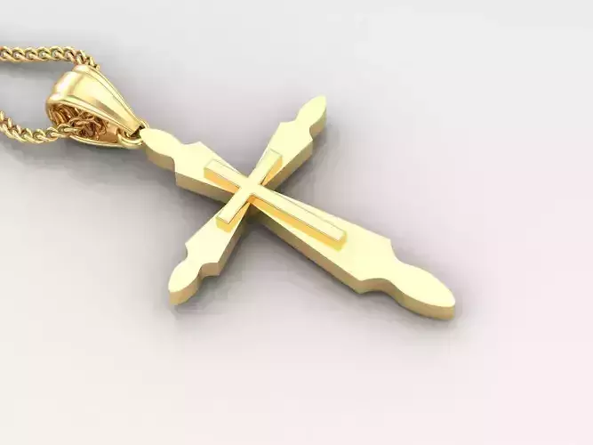 Light Gold 18K Cross Pendant 2CP051