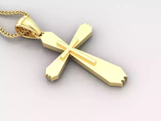 Light Gold 18K Cross Pendant 2CP050