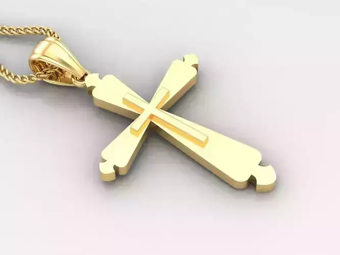 Light Gold 18K Cross Pendant 2CP049