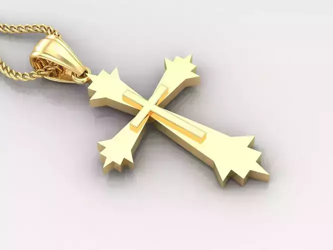 Light Gold 18K Cross Pendant 2CP048