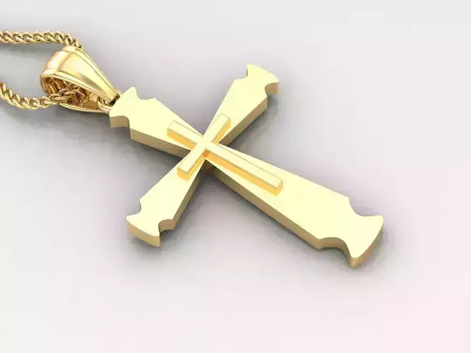 Light Gold 18K Cross Pendant 2CP045