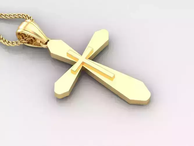 Light Gold 18K Cross Pendant 2CP044