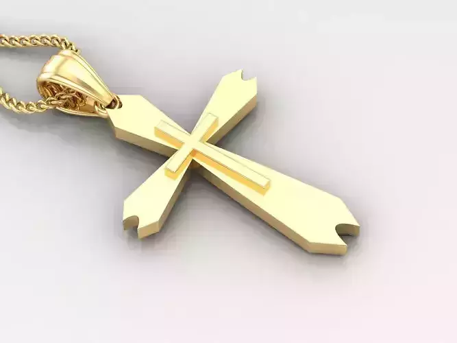 Light Gold 18K Cross Pendant 2CP042