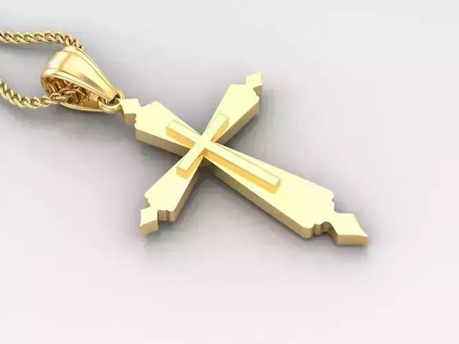 Light Gold 18K Cross Pendant 2CP038
