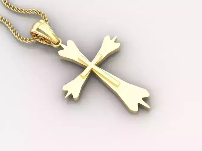 Light Gold 18K Cross Pendant 2CP037