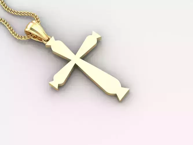 Light Gold 18K Cross Pendant 2CP035