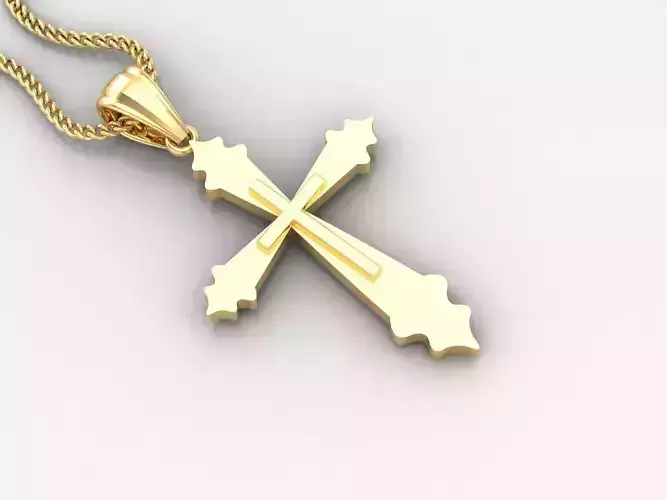 Light Gold 18K Cross Pendant 2CP034