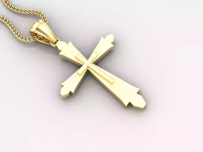Light Gold 18K Cross Pendant 2CP033