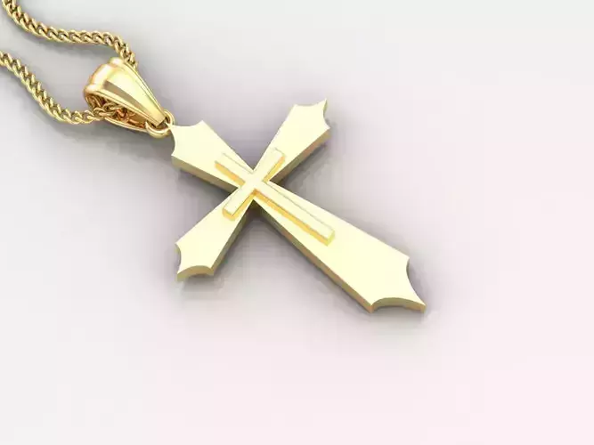 Light Gold 18K Cross Pendant 2CP031