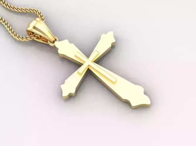 Light Gold 18K Cross Pendant 2CP030