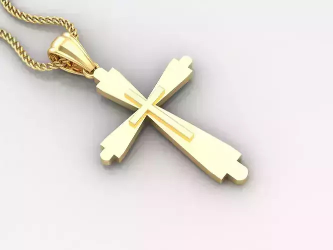 Light Gold 18K Cross Pendant 2CP027