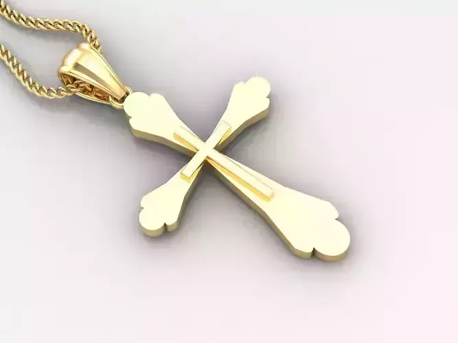 Light Gold 18K Cross Pendant 2CP025 3D print model