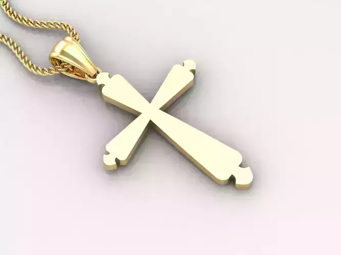Light Gold 18K Cross Pendant 2CP024