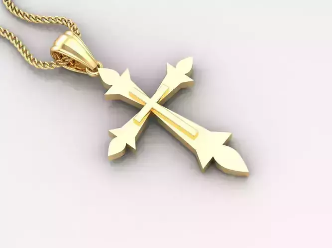 Light Gold 18K Cross Pendant 2CP021