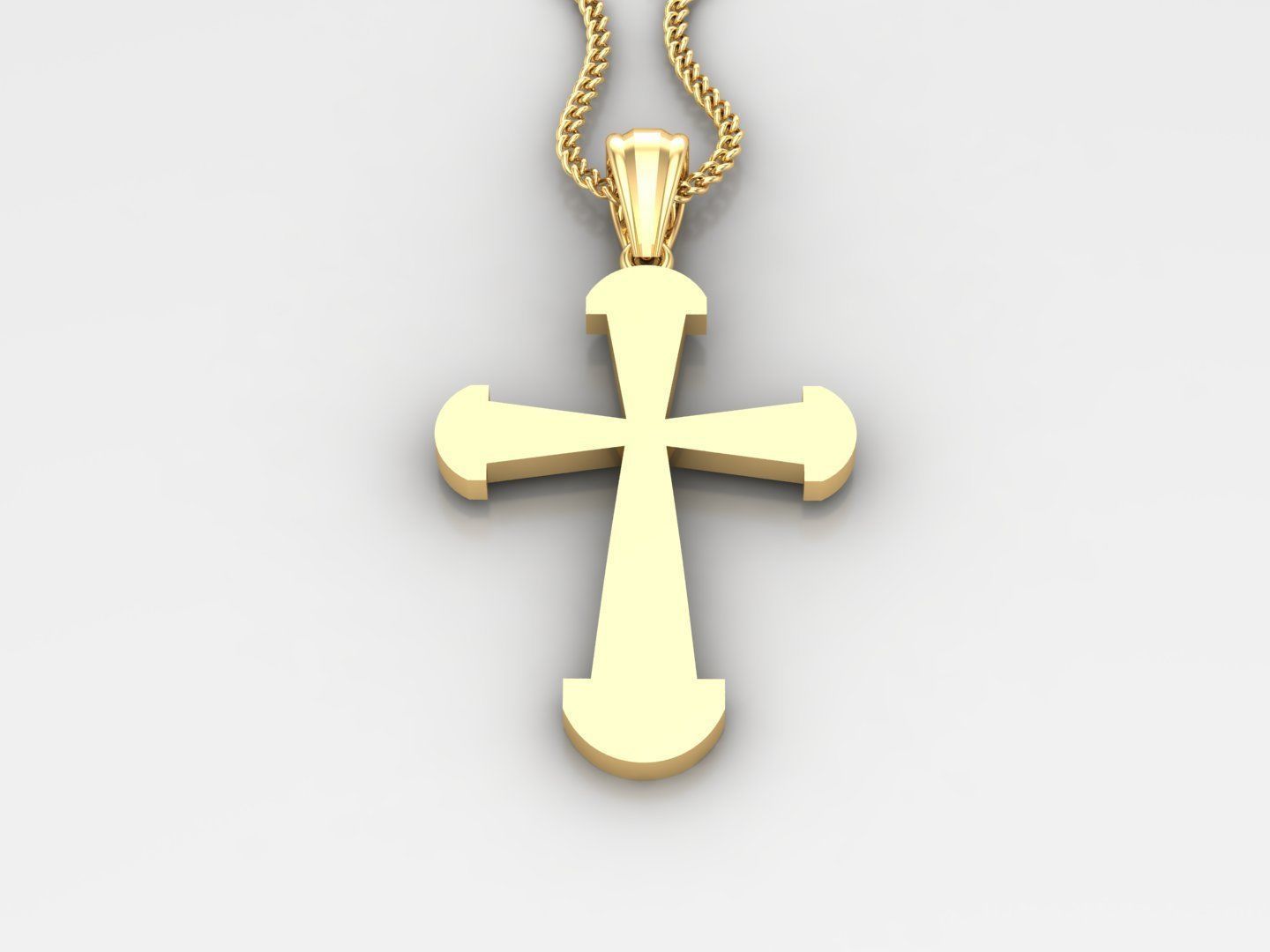 Light Gold 18K Cross Pendant 2CP011 3D print model_2