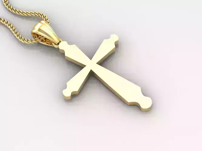 Light Gold 18K Cross Pendant 2CP010 3D print model Light Gold 18K Cross Pendant 2CP010 3D print model