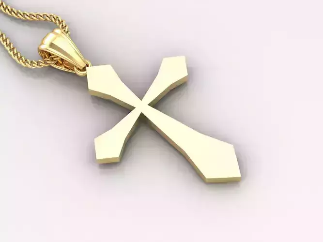 Light Gold 18K Cross Pendant 2CP009 3D print model Light Gold 18K Cross Pendant 2CP009 3D print model