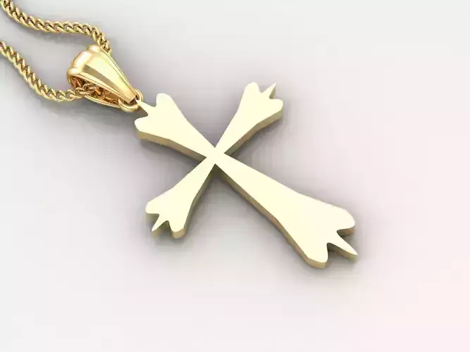Light Gold 18K Cross Pendant 2CP007 3D print model Light Gold 18K Cross Pendant 2CP007 3D print model
