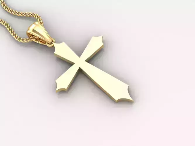 Light Gold 18K Cross Pendant 2CP002 3D print model Light Gold 18K Cross Pendant 2CP002 3D print model