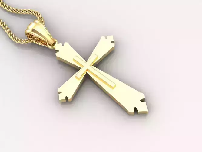 Light Gold 18K Cross Pendant 2CP017 3D print model