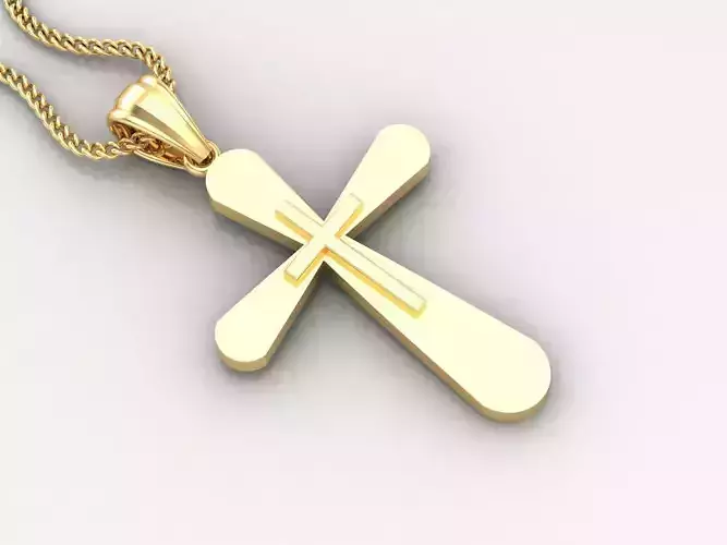 Light Gold 18K Cross Pendant 2CP016 3D print model Light Gold 18K Cross Pendant 2CP016 3D print model