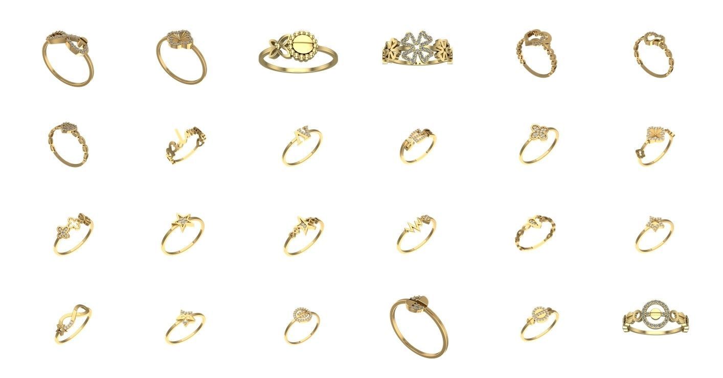 Hollow Rings Pack 3 - 155 3D Models 3D print model_3