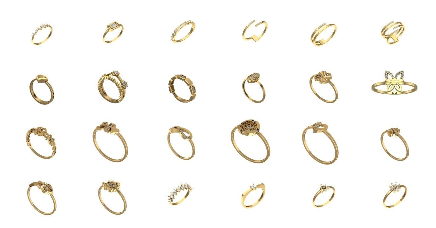 Hollow Rings Pack 3 - 155 3D Models 3D print model_4