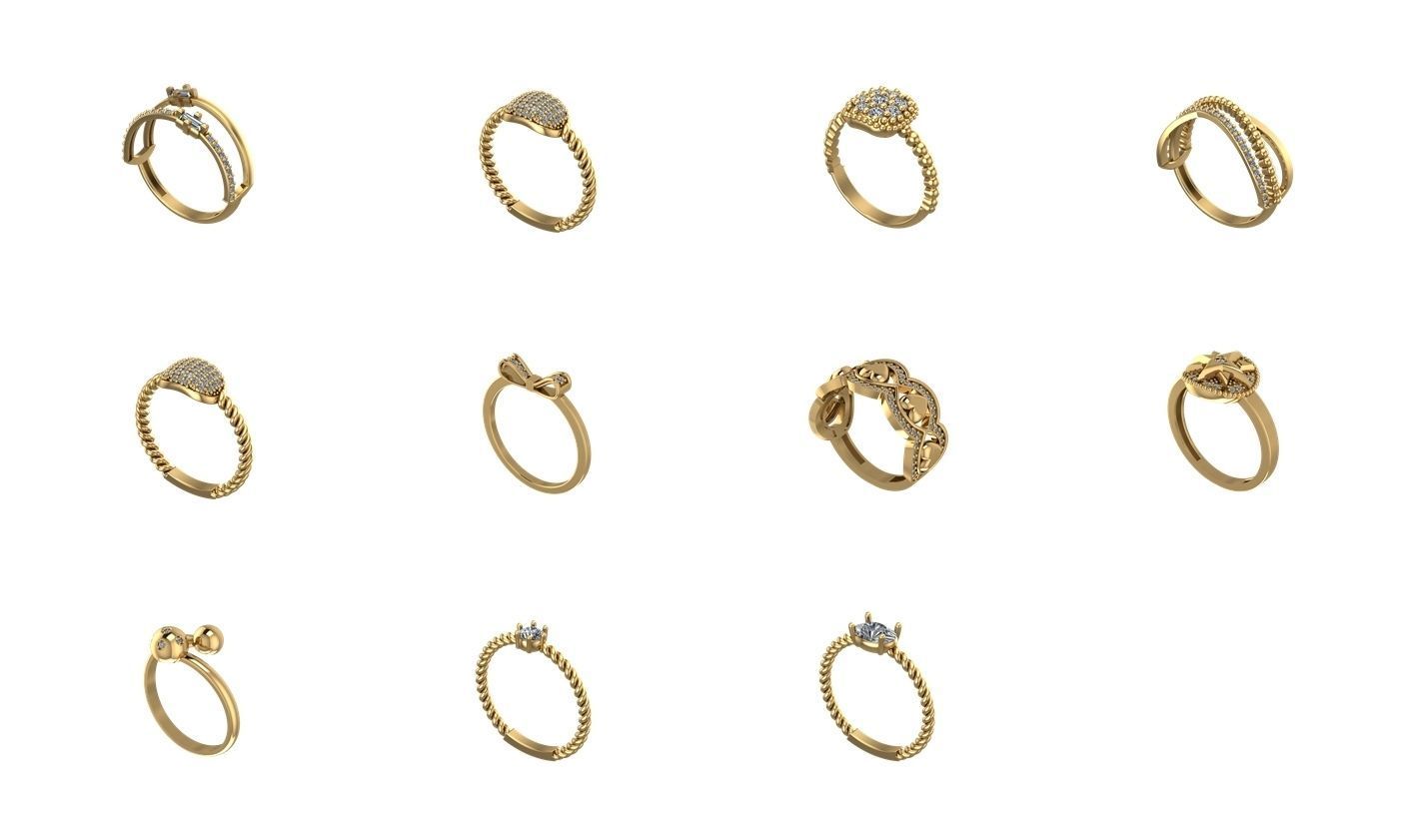 Hollow Rings Pack 3 - 155 3D Models 3D print model_5