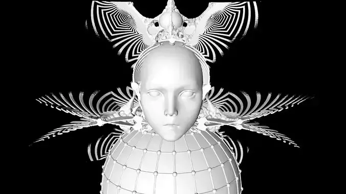 cute girl fractal face 3D print model