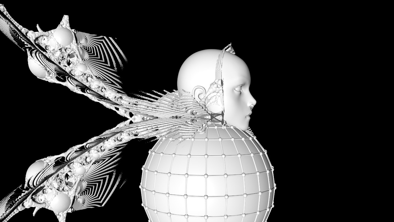 cute girl fractal face 3D print model_1