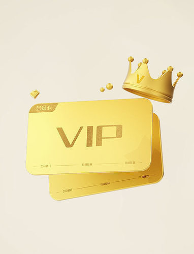 Gold member crown VIP icon 3D element 3D model