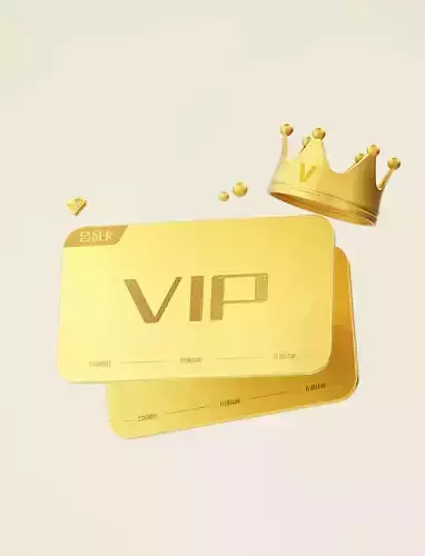 Gold member crown VIP icon 3D element