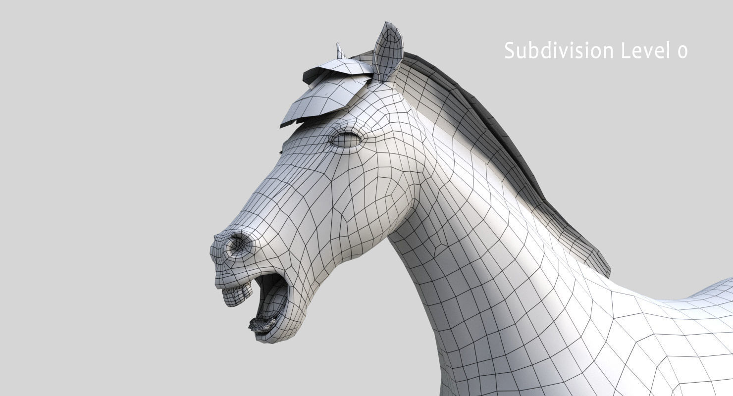 Horse PRO - White 3D model_21